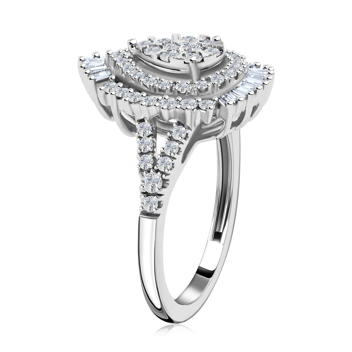 Diamond I1 1.00 ctw Ring in 14K White Gold (Size 7.5) 4.6 Grams image number 3