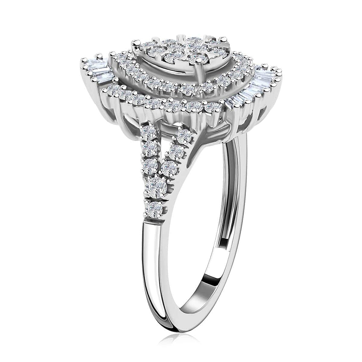 Diamond I1 1.00 ctw Ring in 14K White Gold (Size 8.5) 4.6 Grams image number 3