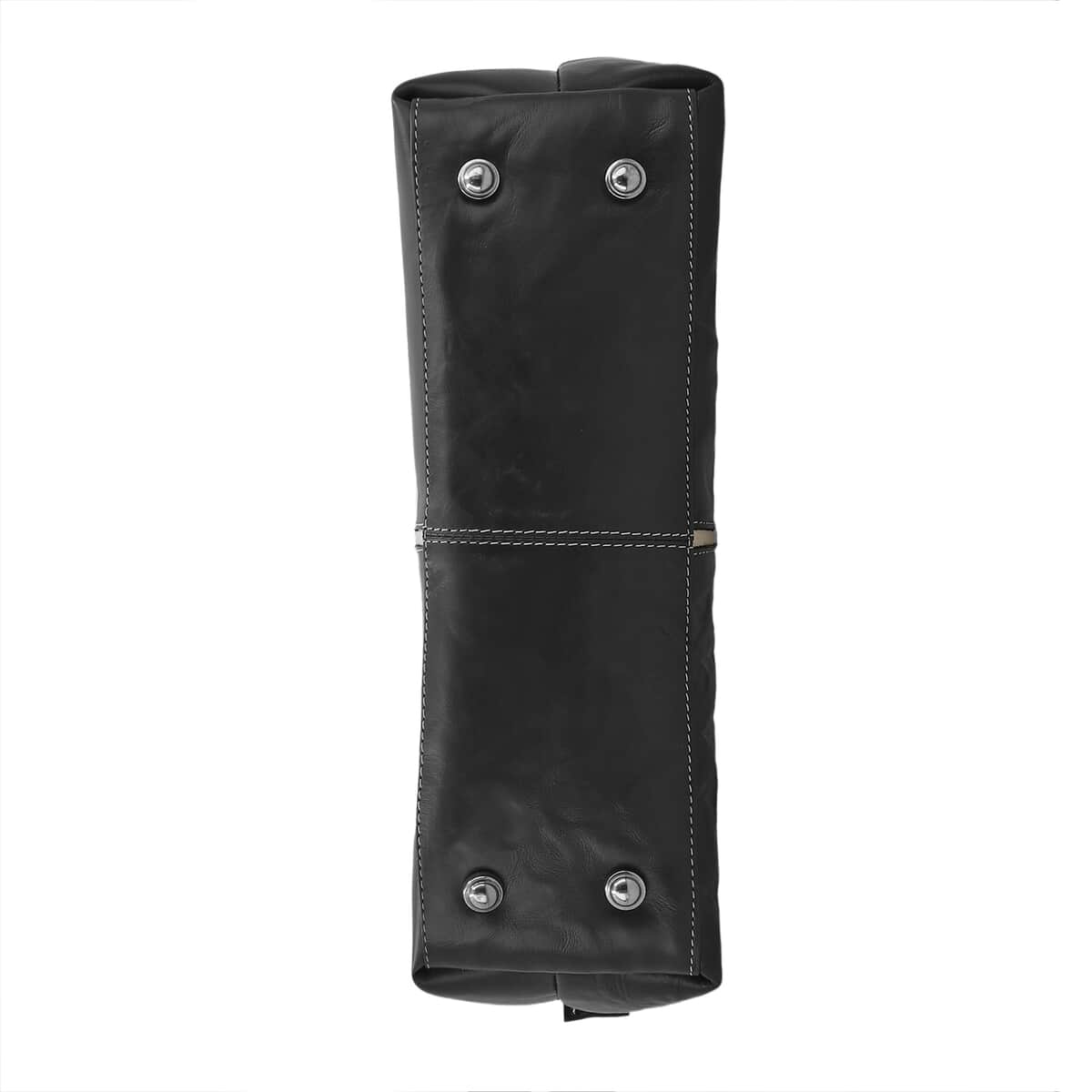 Black Genuine Leather Tote Bag (13"x3.75"x10.62") image number 8