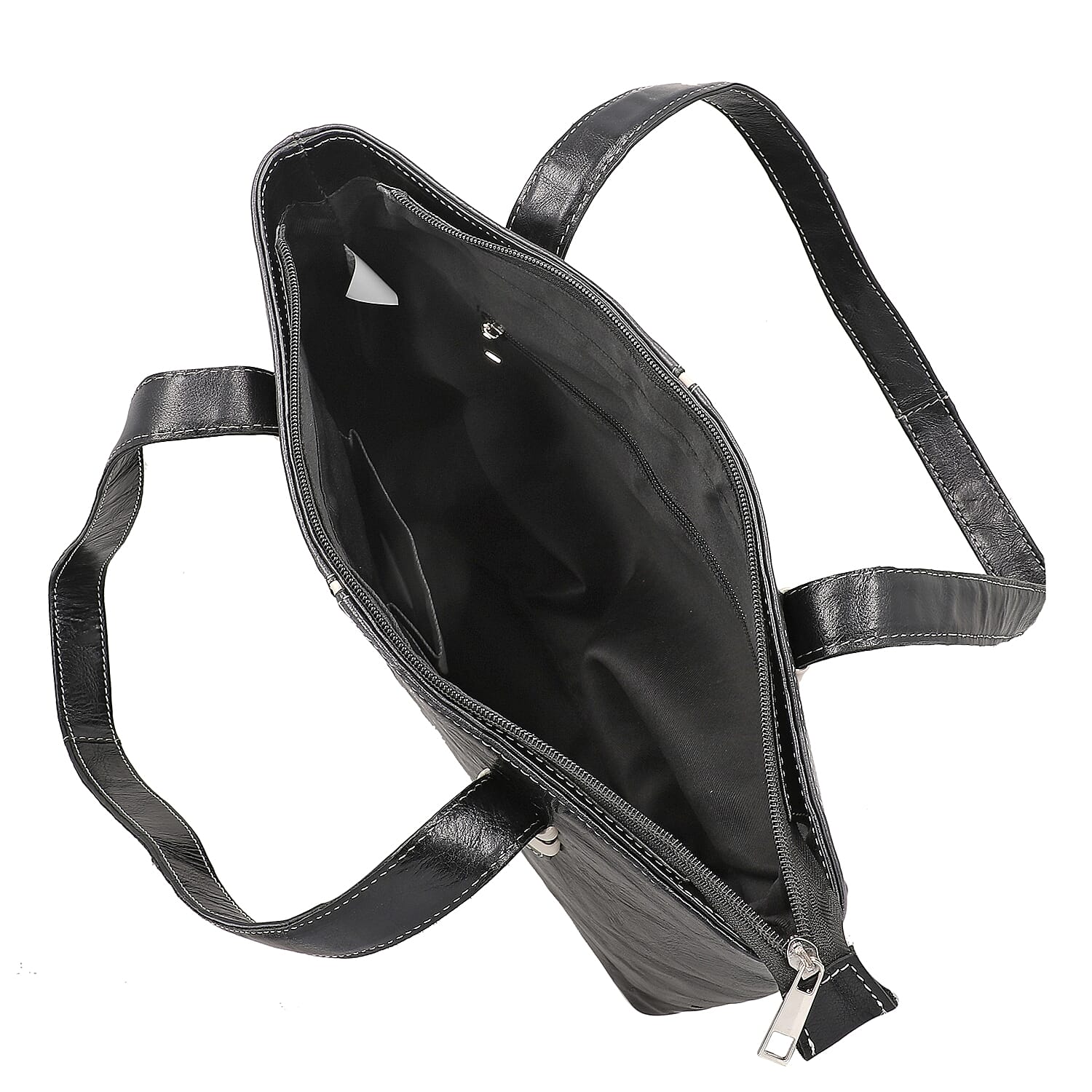 Black Genuine Leather Tote Bag