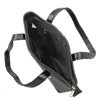Black Genuine Leather Tote Bag