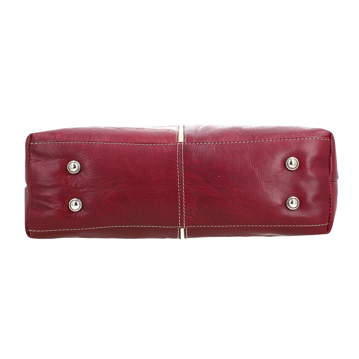 Burgundy Genuine Leather Tote Bag image number 5