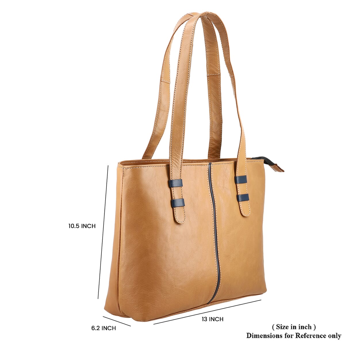 Tan Genuine Leather Tote Bag image number 3