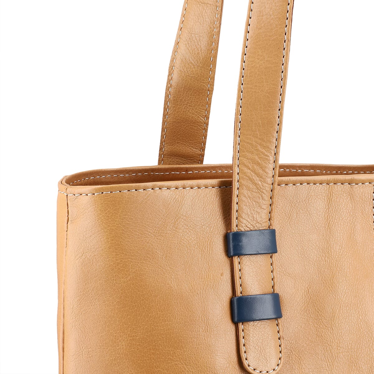 Tan Genuine Leather Tote Bag image number 7