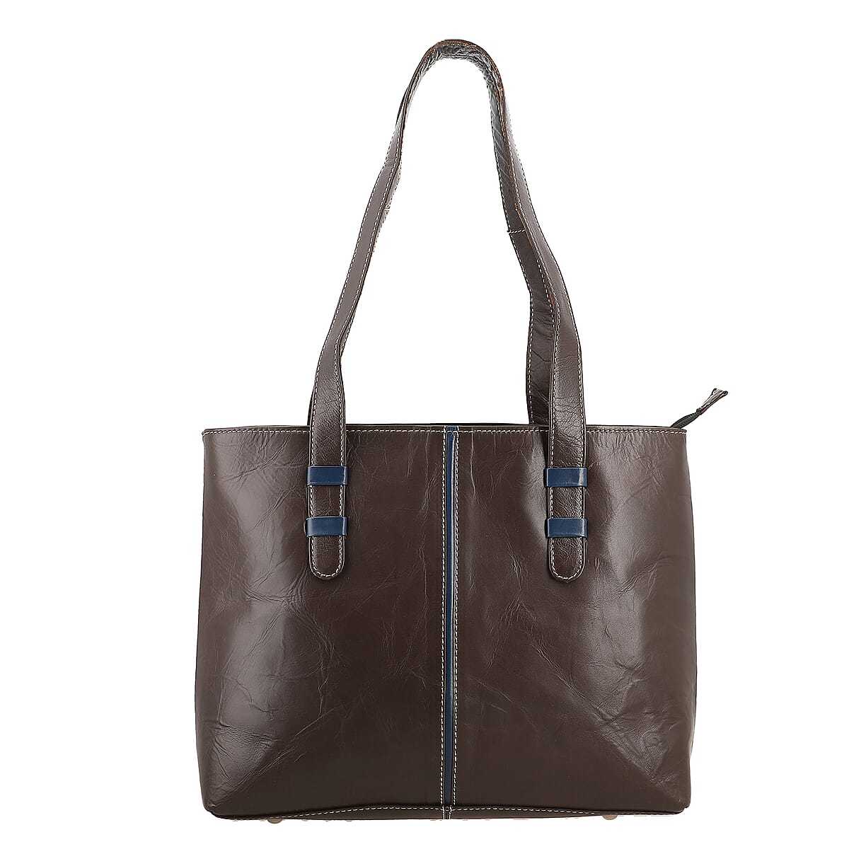 Brown Genuine Leather Tote Bag image number 0