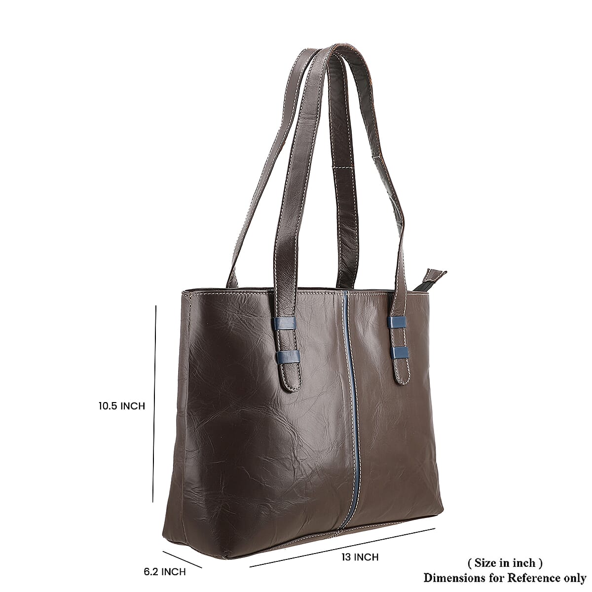 Brown Genuine Leather Tote Bag image number 3