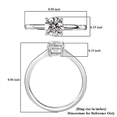 950 Platinum E-F VS Luxuriant Lab Grown Diamond Solitaire Ring (Size 10.0) 4.60 Grams 1.00 ctw