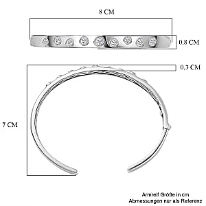 Moissanite Cuff 1.24 ctw Bracelet in Platinum Over Sterling Silver (7.50 In)