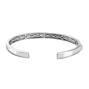 Moissanite Cuff 1.24 ctw Bracelet in Platinum Over Sterling Silver (7.50 In)