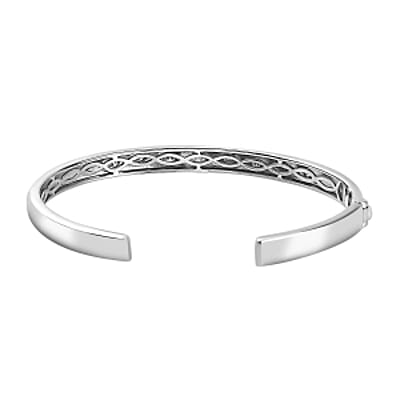 Moissanite Cuff 1.24 ctw Bracelet in Platinum Over Sterling Silver (7.50 In)