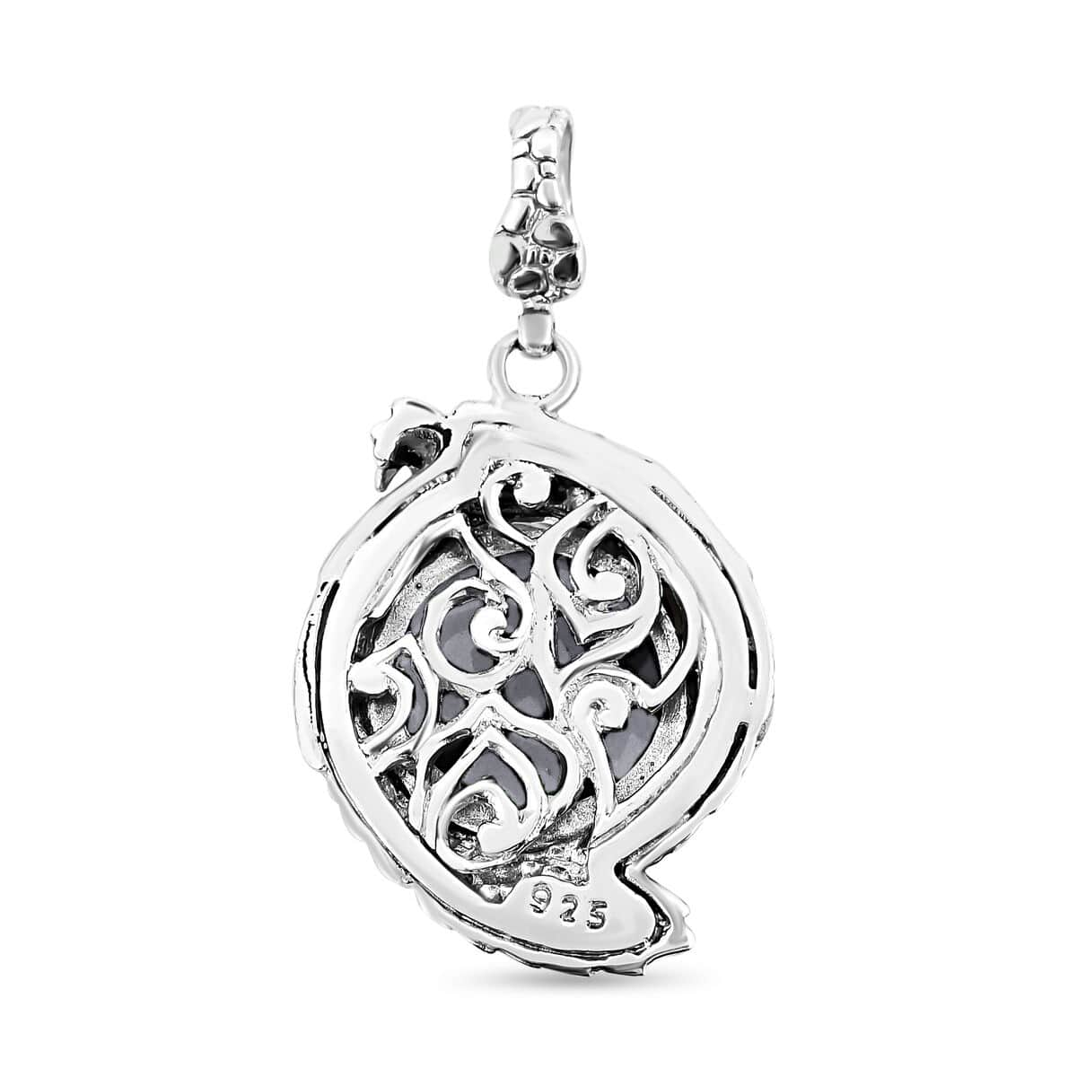 Bali Legacy Natural Jade Dragon Pendant in Sterling Silver 18.30 ctw image number 4