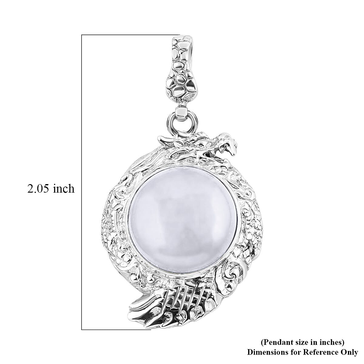 Bali Legacy Natural Jade Dragon Pendant in Sterling Silver 18.30 ctw