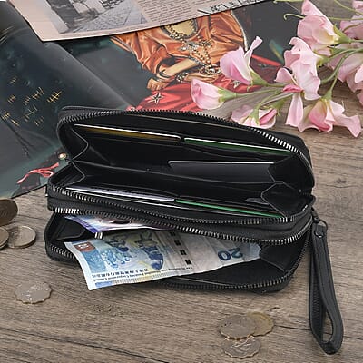 Gradient Color Geometric Faux Leather Reflective Wallet