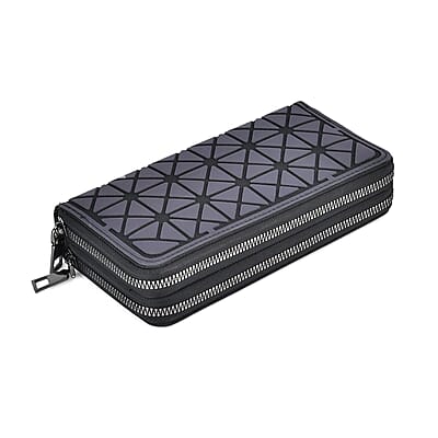 Gradient Color Geometric Faux Leather Reflective Wallet