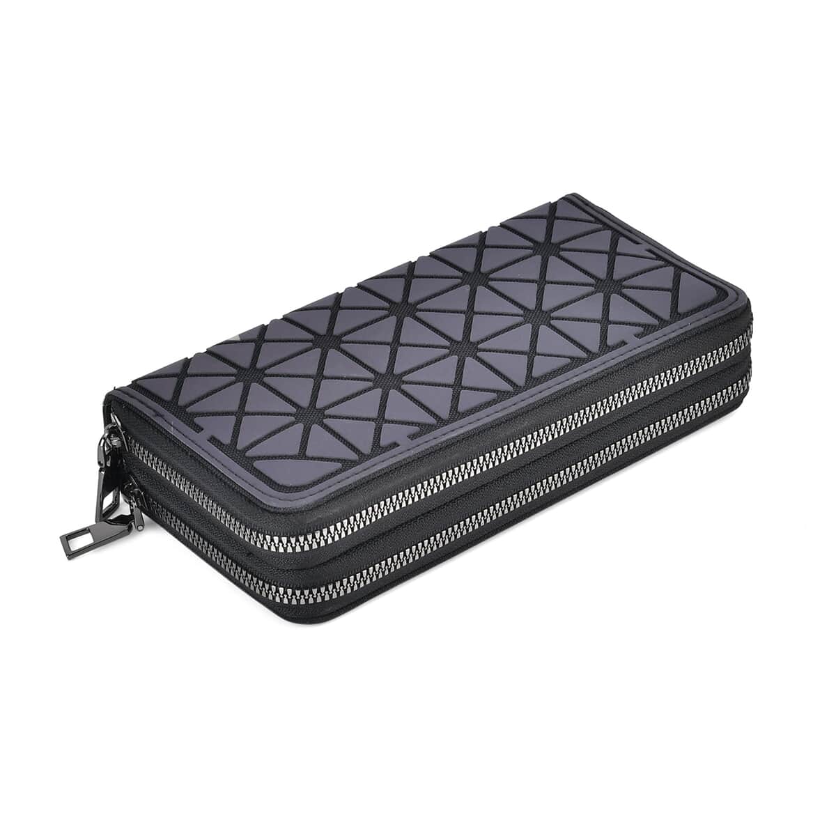 Gradient Color Geometric Faux Leather Reflective Wallet image number 2