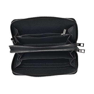 Gradient Color Geometric Faux Leather Reflective Wallet