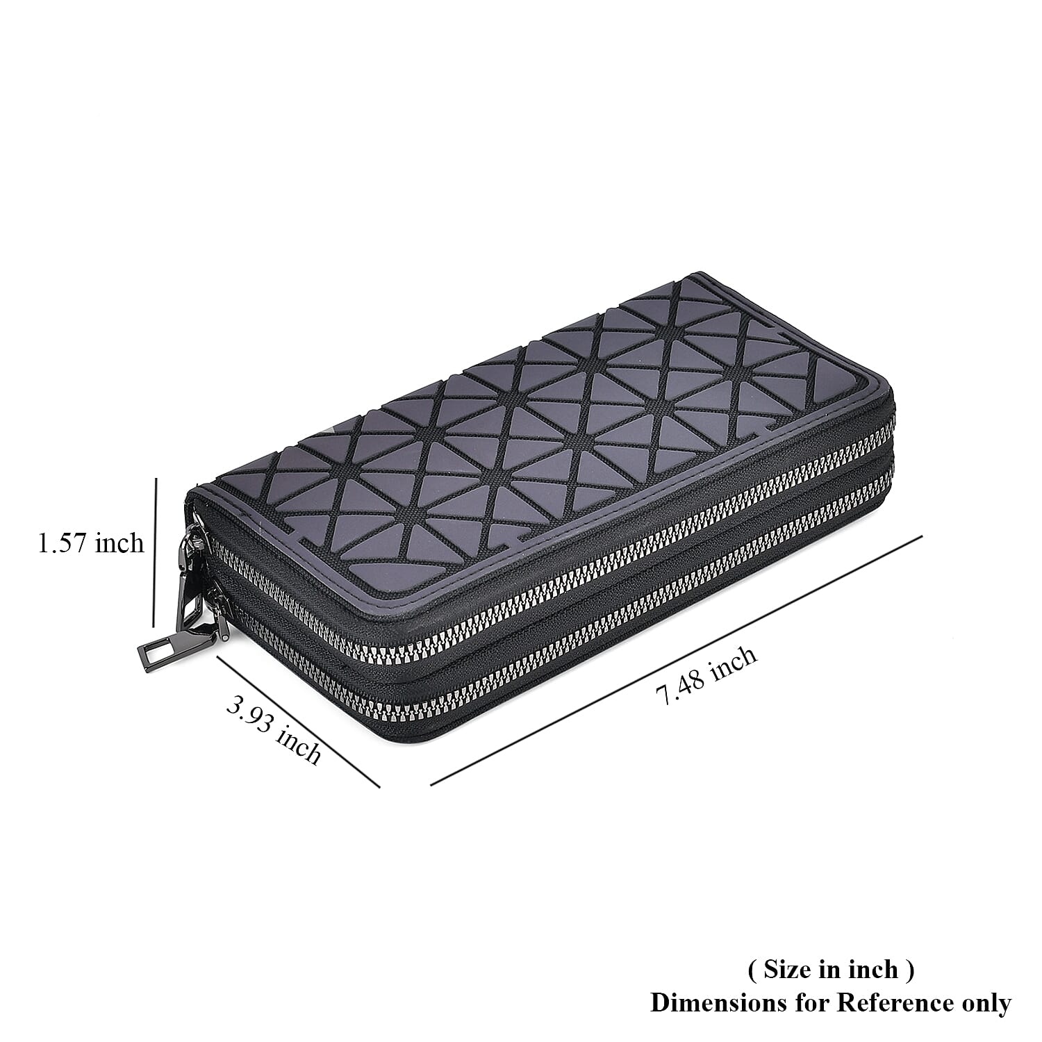 Gradient Color Geometric Faux Leather Reflective Wallet
