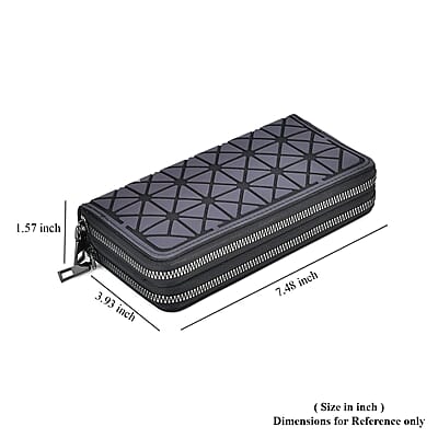 Gradient Color Geometric Faux Leather Reflective Wallet