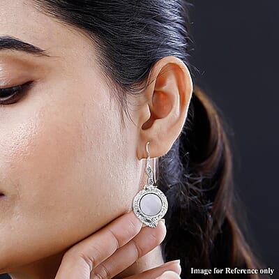 Bali Legacy Natural Jade Dragon Earrings in Sterling Silver 26.75 ctw