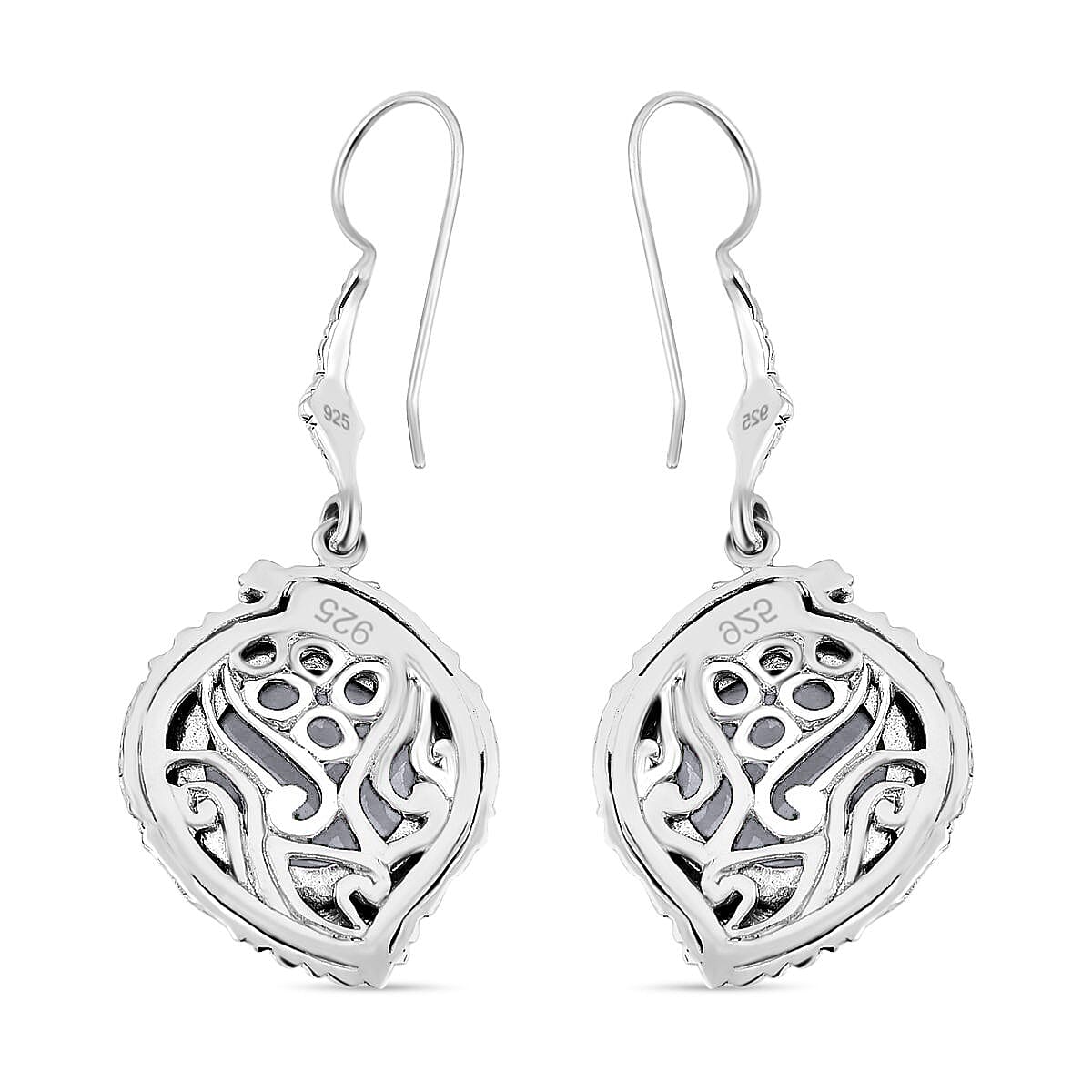 Bali Legacy Natural Jade Dragon Earrings in Sterling Silver 26.75 ctw
