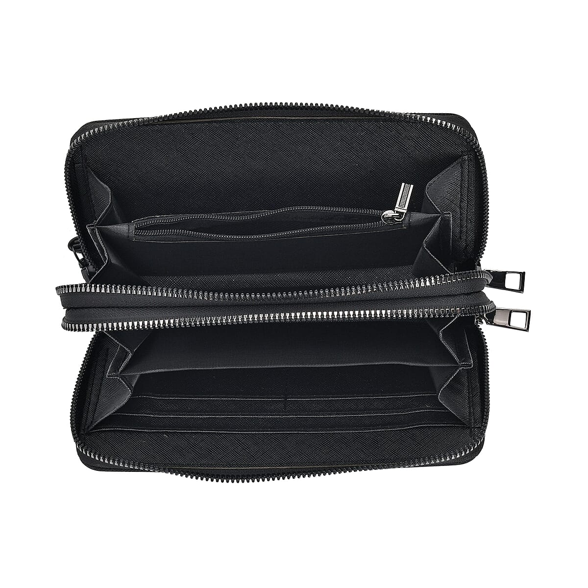 Gradient Color Geometric Faux Leather Reflective Wallet image number 4