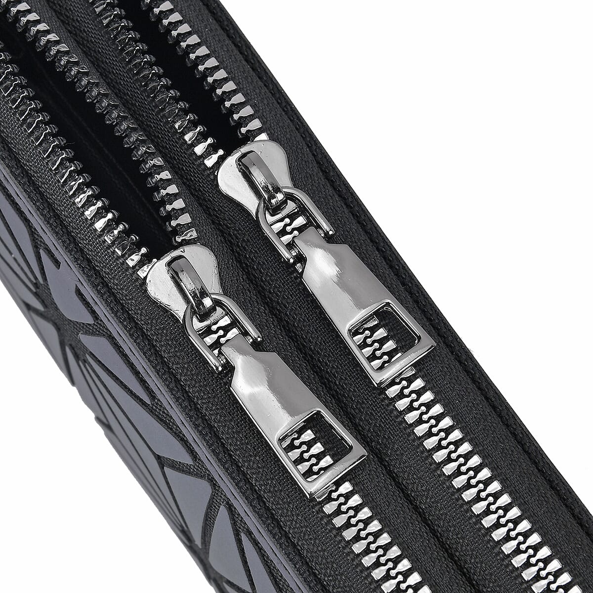 Gradient Color Geometric Faux Leather Reflective Wallet image number 5