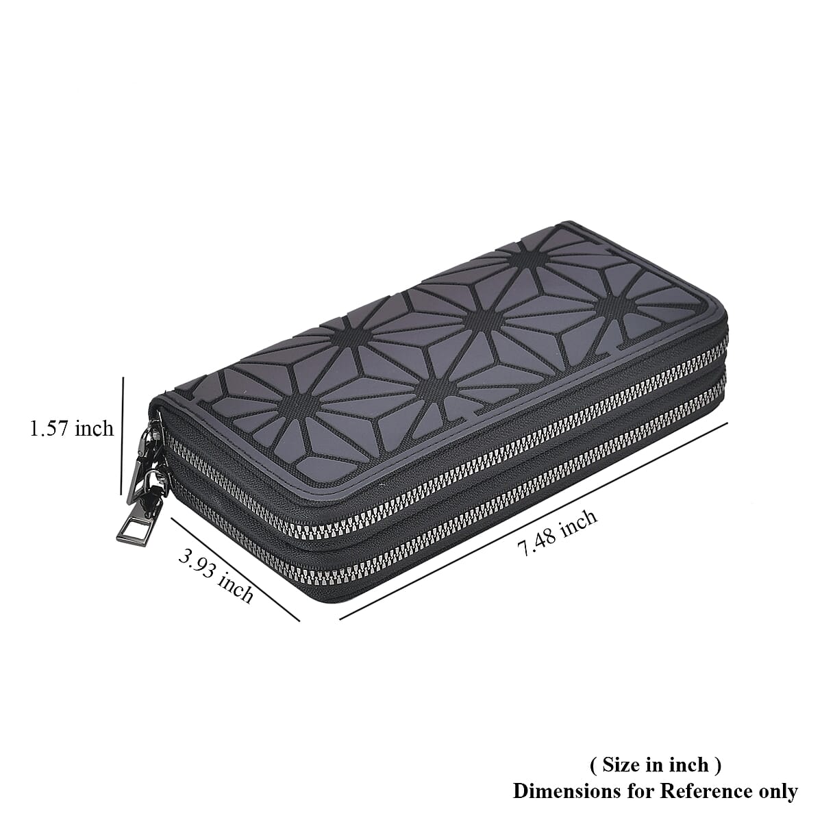 Gradient Color Geometric Faux Leather Reflective Wallet image number 6