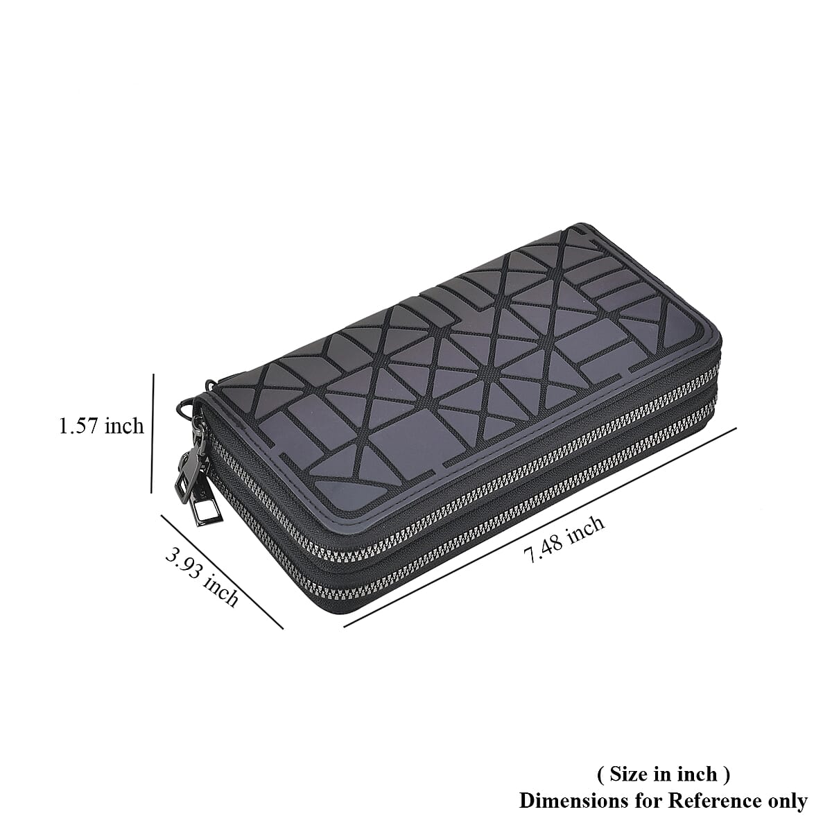 Gradient Color Geometric Faux Leather Reflective Wallet image number 6