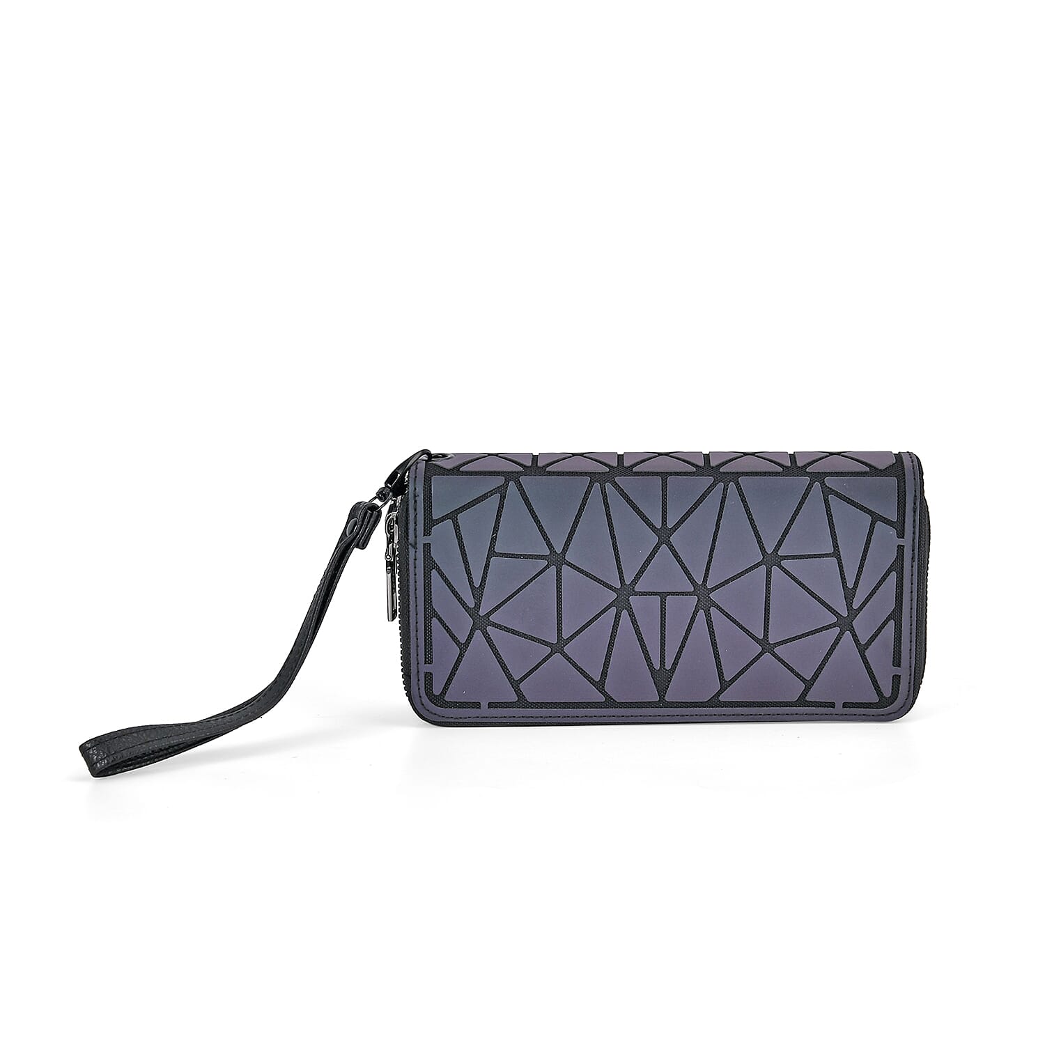 Gradient Color Geometric Faux Leather Reflective Wallet (7.48"x3.93"x1.57")