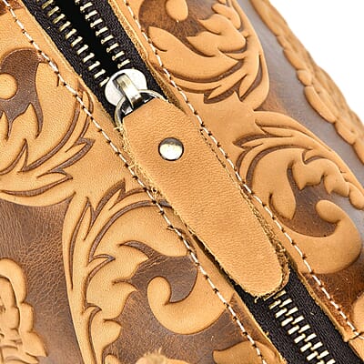Italy Retro Noble Collection Yellow Color Genuine Leather Crossbody Bag With Handle Drop and Shoulder Strap