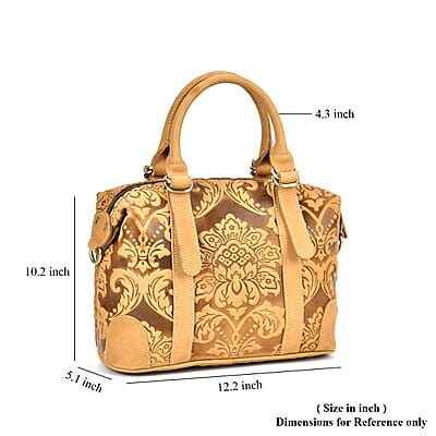 Italy Retro Noble Collection Yellow Color Genuine Leather Crossbody Bag With Handle Drop and Shoulder Strap