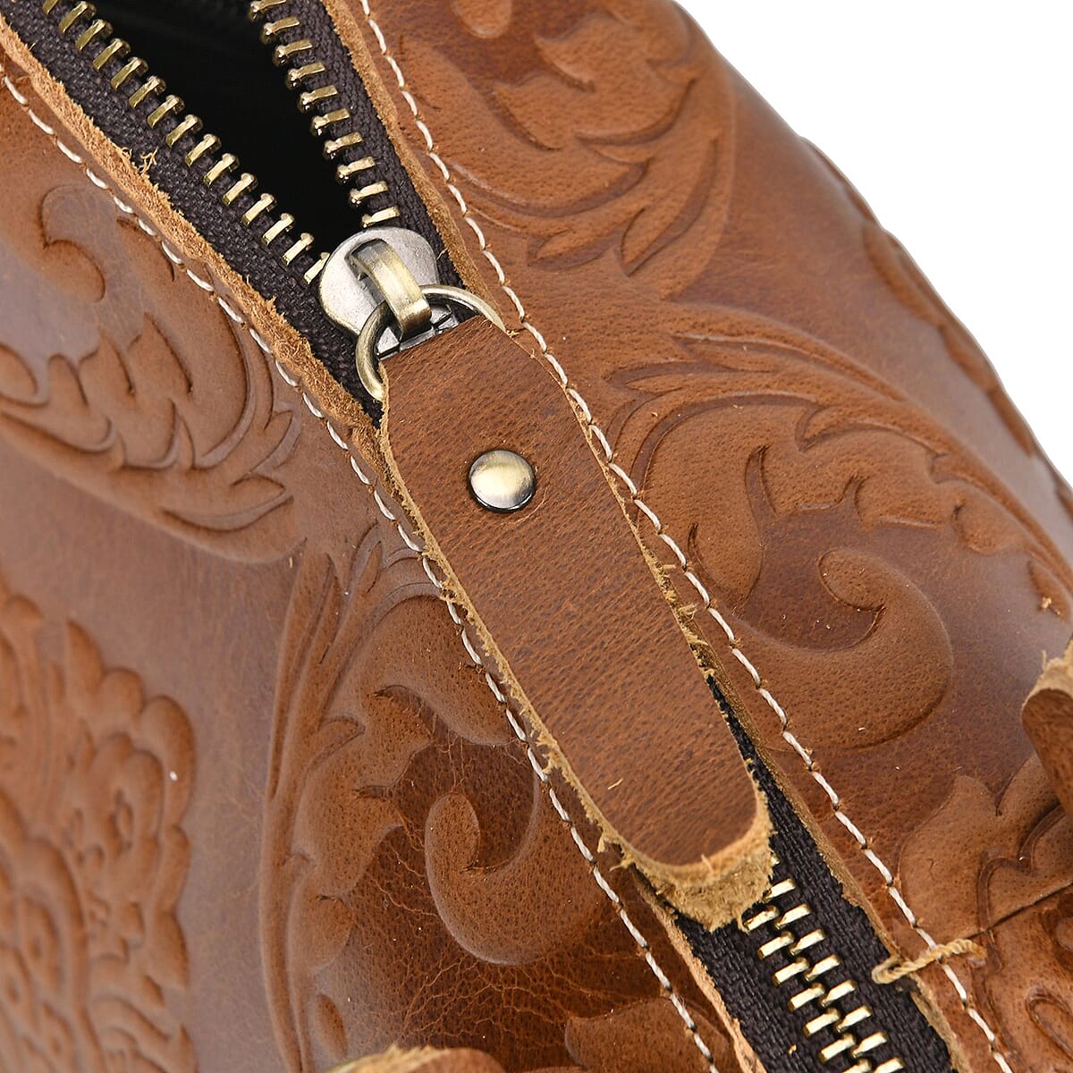 Italy Retro Noble Collection Brown Color Genuine Leather Crossbody Bag With Handle Drop and Shoulder Strap image number 5