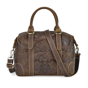 Italy Retro Noble Collection Coffee Color Genuine Leather Crossbody Bag With Handle Drop and Shoulder Strap