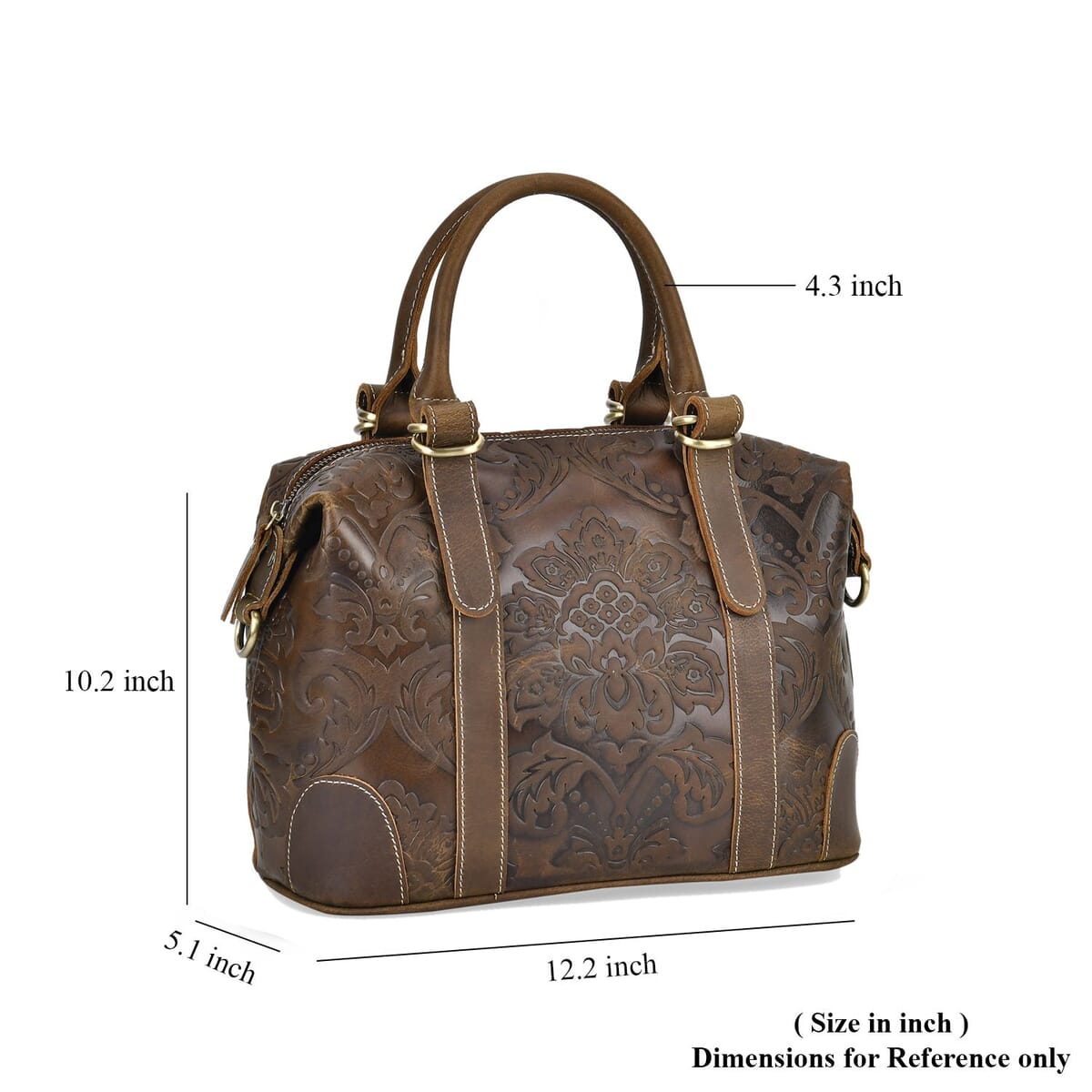 Italy Retro Noble Collection Coffee Color Genuine Leather Crossbody Bag With Handle Drop and Shoulder Strap image number 6