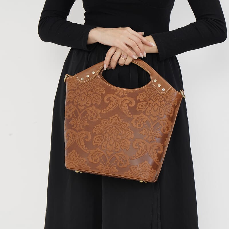 Italy Retro Noble Collection Coffee Color Genuine Leather Crossbody Bag With Handle Drop and Shoulder Strap