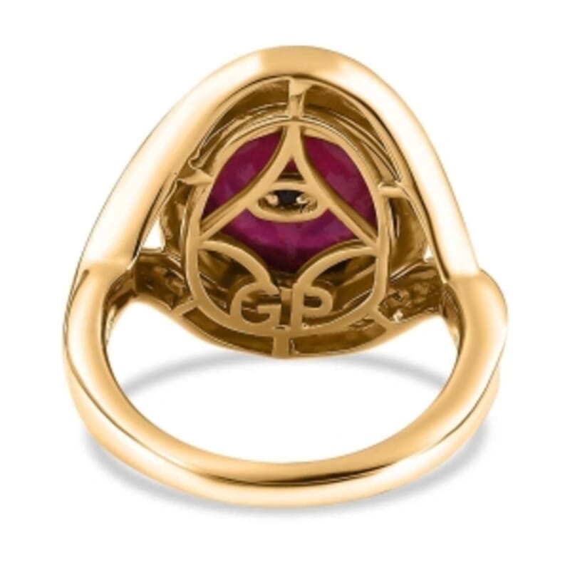 African Ruby and Multi Gemstone 11.40 ctw Ring in Vermeil YG Over Sterling Silver (Size 6.5)