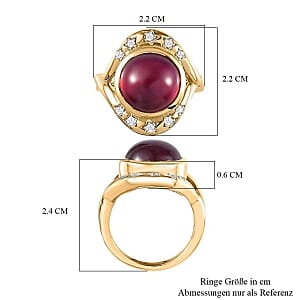 African Ruby and Multi Gemstone 11.40 ctw Ring in Vermeil YG Over Sterling Silver (Size 6.5)