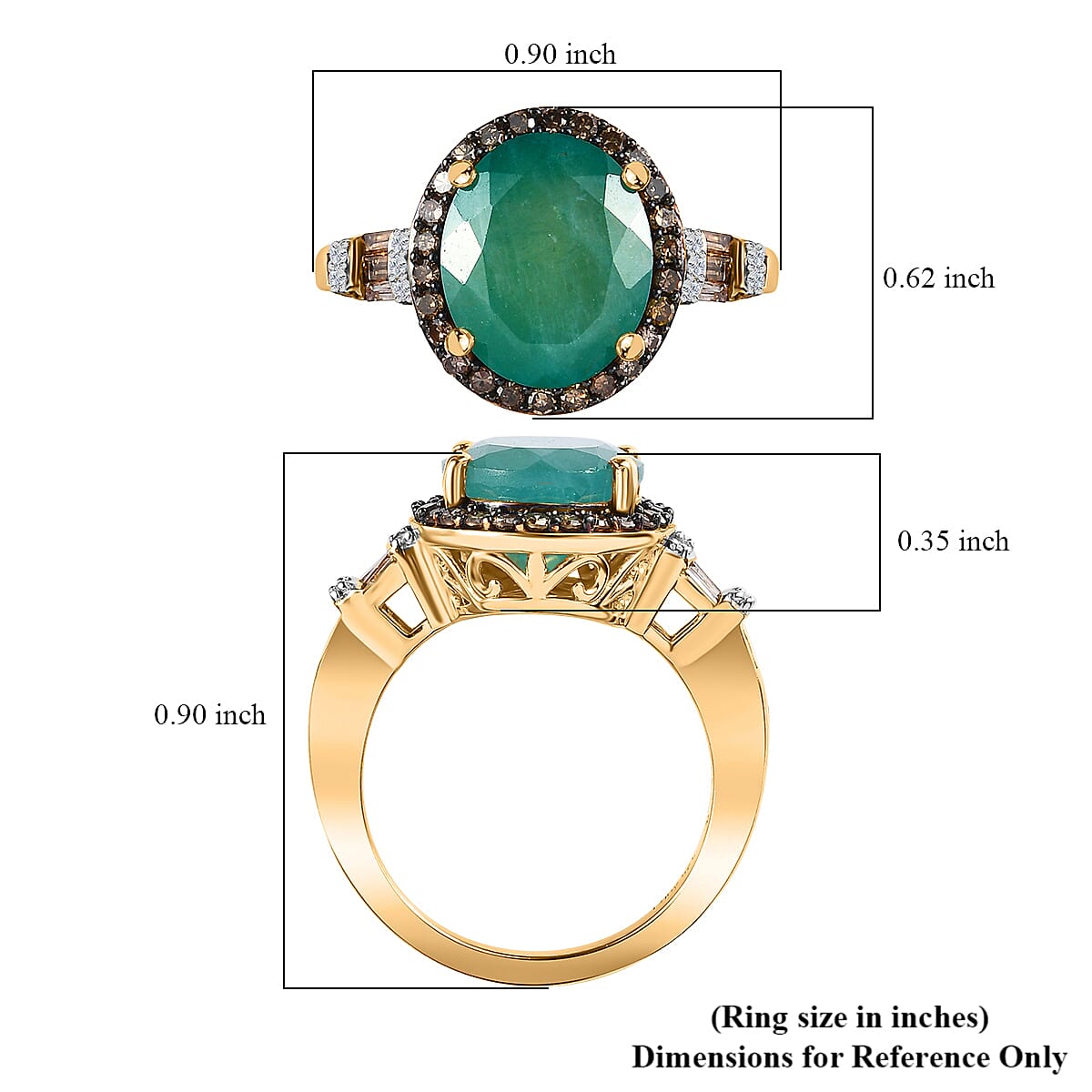 Premium Grandidierite, Natural Champagne and White Diamond Halo Ring in Vermeil Yellow Gold Over Sterling Silver (Size 10.0) 5.50 ctw image number 5