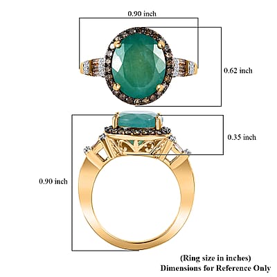 Premium Grandidierite, Natural Champagne and White Diamond Halo Ring in Rhodium & Vermeil Yellow Gold Over Sterling Silver (Size 10.0) 5.50 ctw