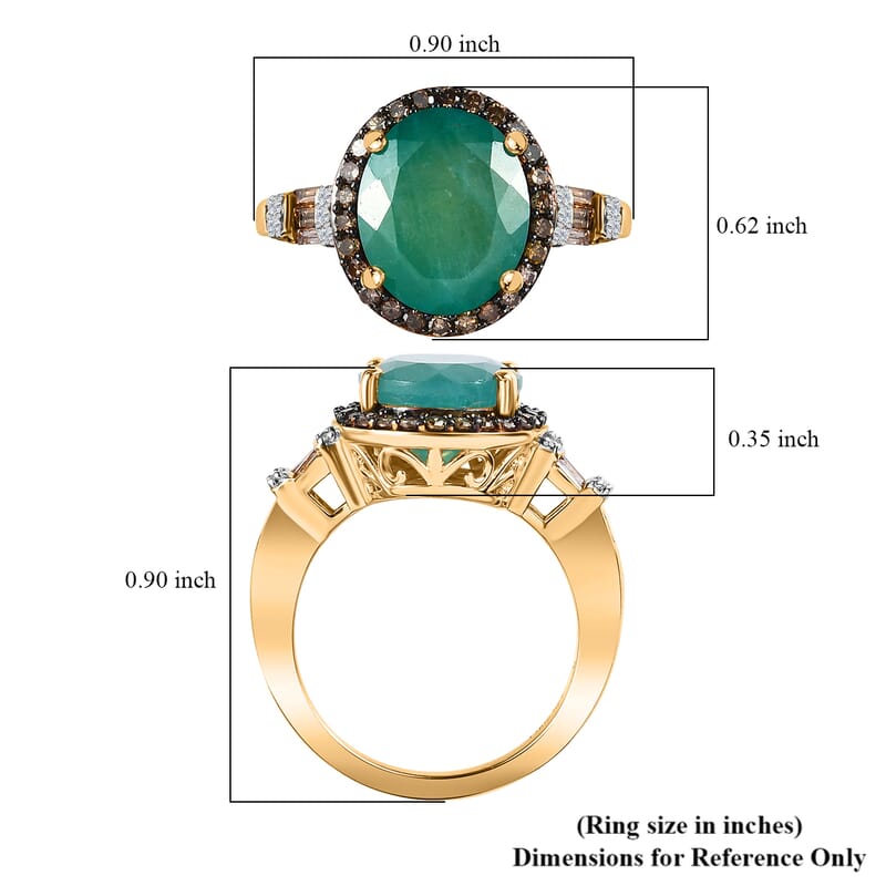 Premium Grandidierite, Natural Champagne and White Diamond Halo Ring in Rhodium & Vermeil Yellow Gold Over Sterling Silver (Size 10.0) 5.50 ctw