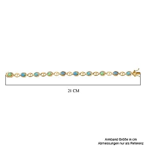 Ethiopian Welo Opal 7.20 ctw Cluster Bracelet in Vermeil Yellow Gold Over Sterling Silver (8 In) (14.68 g)