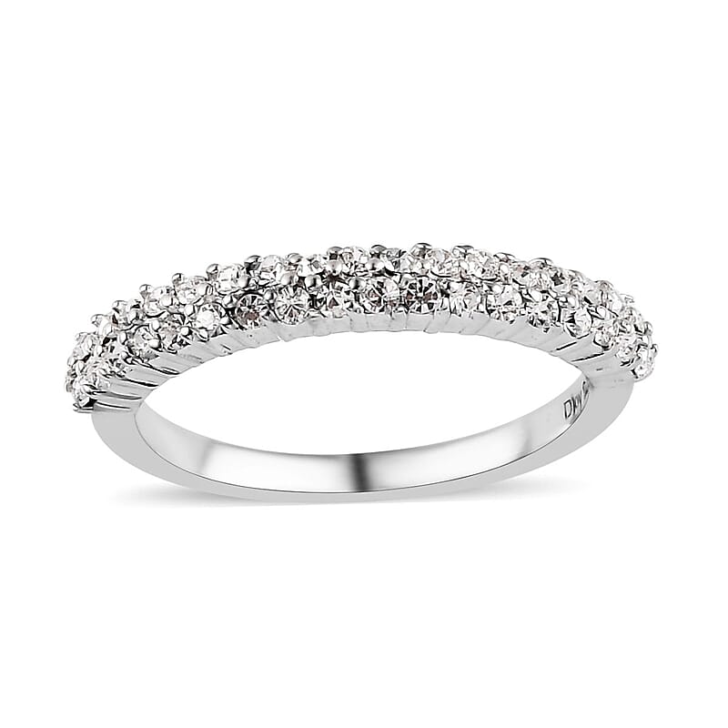Designer Premium Austrian Crystal Ring in Platinum Over Sterling Silver (Size 10.0)