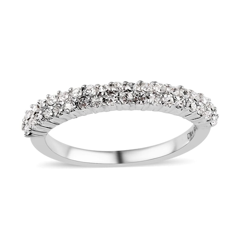 Designer Premium Austrian Crystal Ring in Platinum Over Sterling Silver (Size 7.0)
