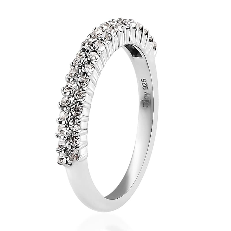Designer Premium Austrian Crystal Ring in Platinum Over Sterling Silver (Size 7.0)
