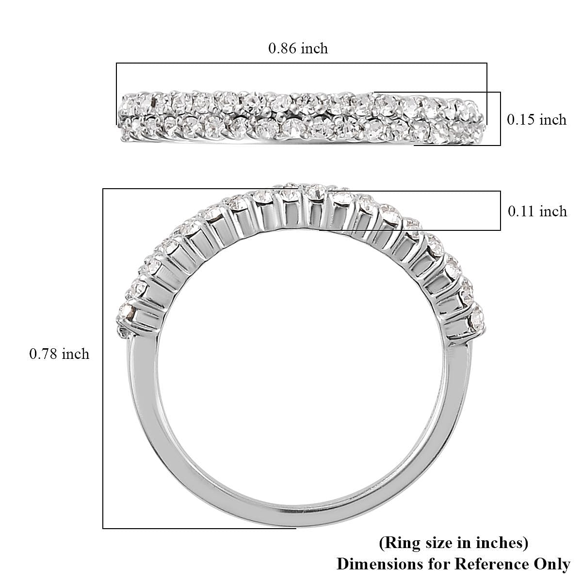 Designer Premium Austrian Crystal Ring in Platinum Over Sterling Silver (Size 7.0) image number 5