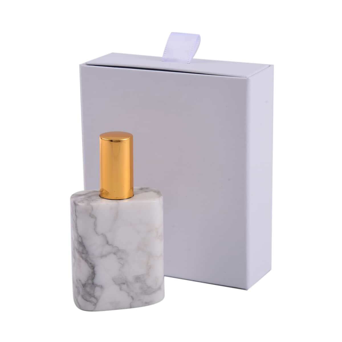 White Howlite Gemstone Perfume Bottle with Cleaning Brush image number 4