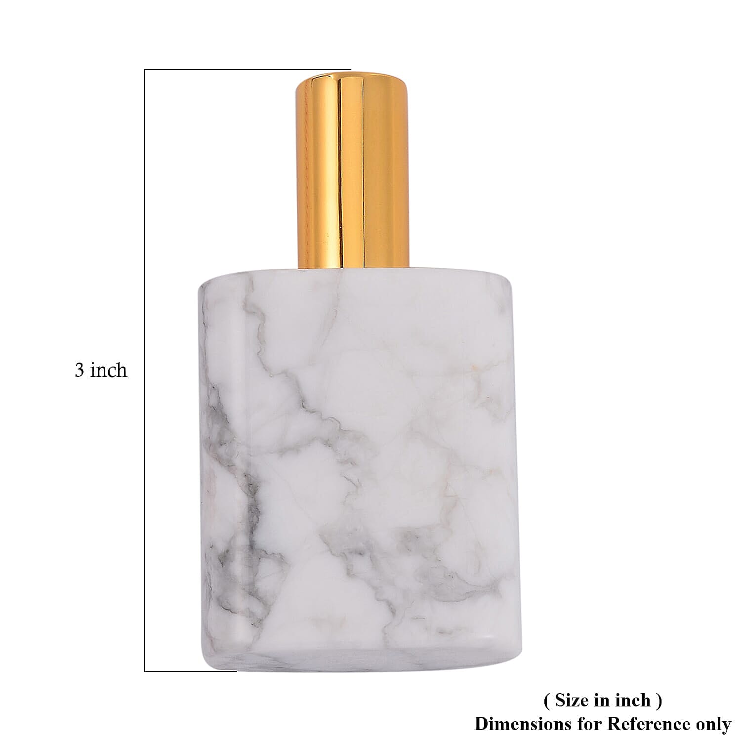 White Howlite Gemstone Perfume Bottle with Cleaning Brush