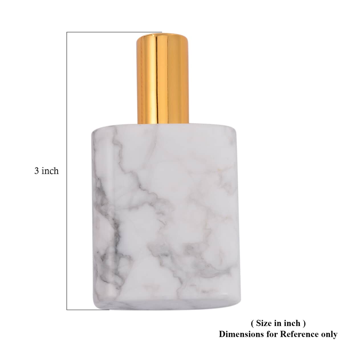 White Howlite Gemstone Perfume Bottle with Cleaning Brush image number 6