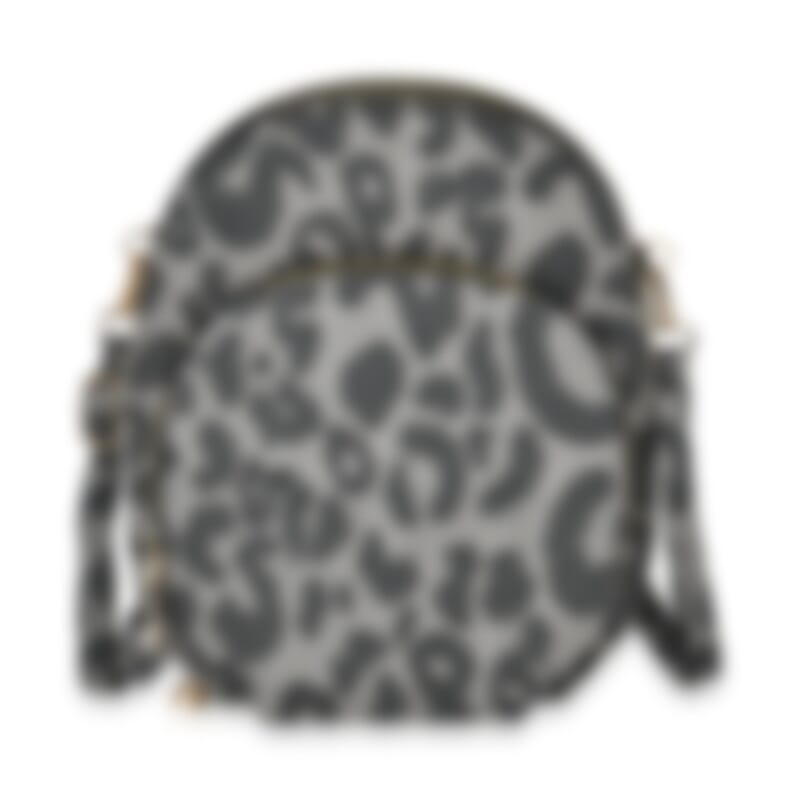Black Leopard Faux Leather Crossbody Cell Phone Bag with Long Strap