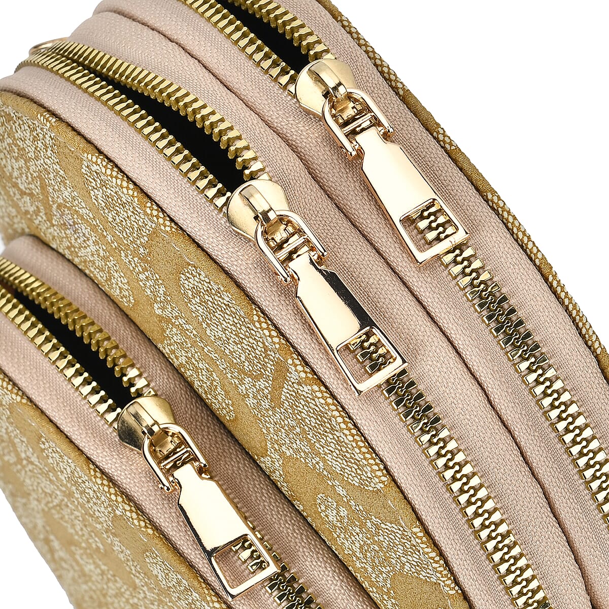 Yellow Faux Leather Crossbody Cell Phone Bag with Long Strap image number 5